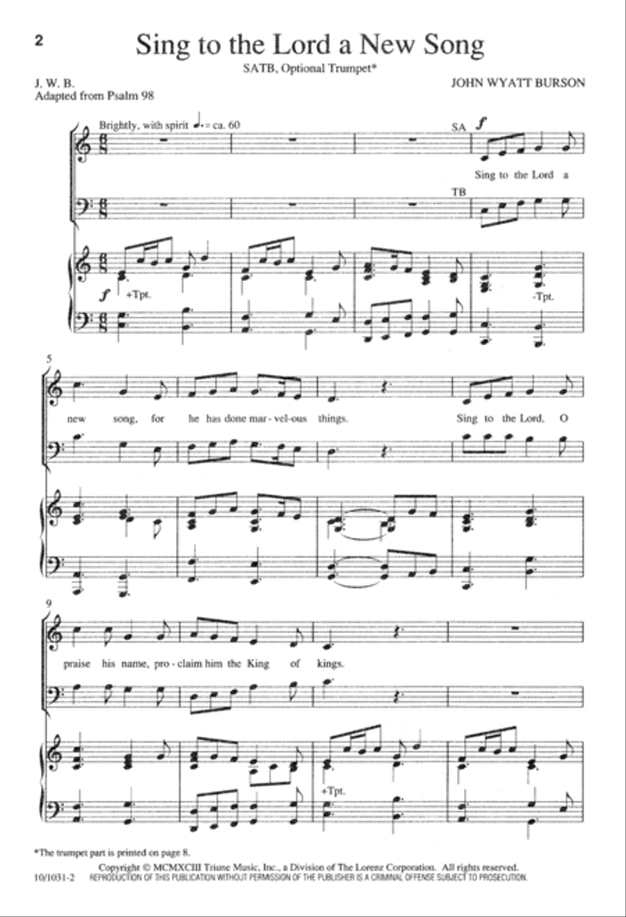 Sing to the Lord a New Song 4-Part scores gallery preview page 2