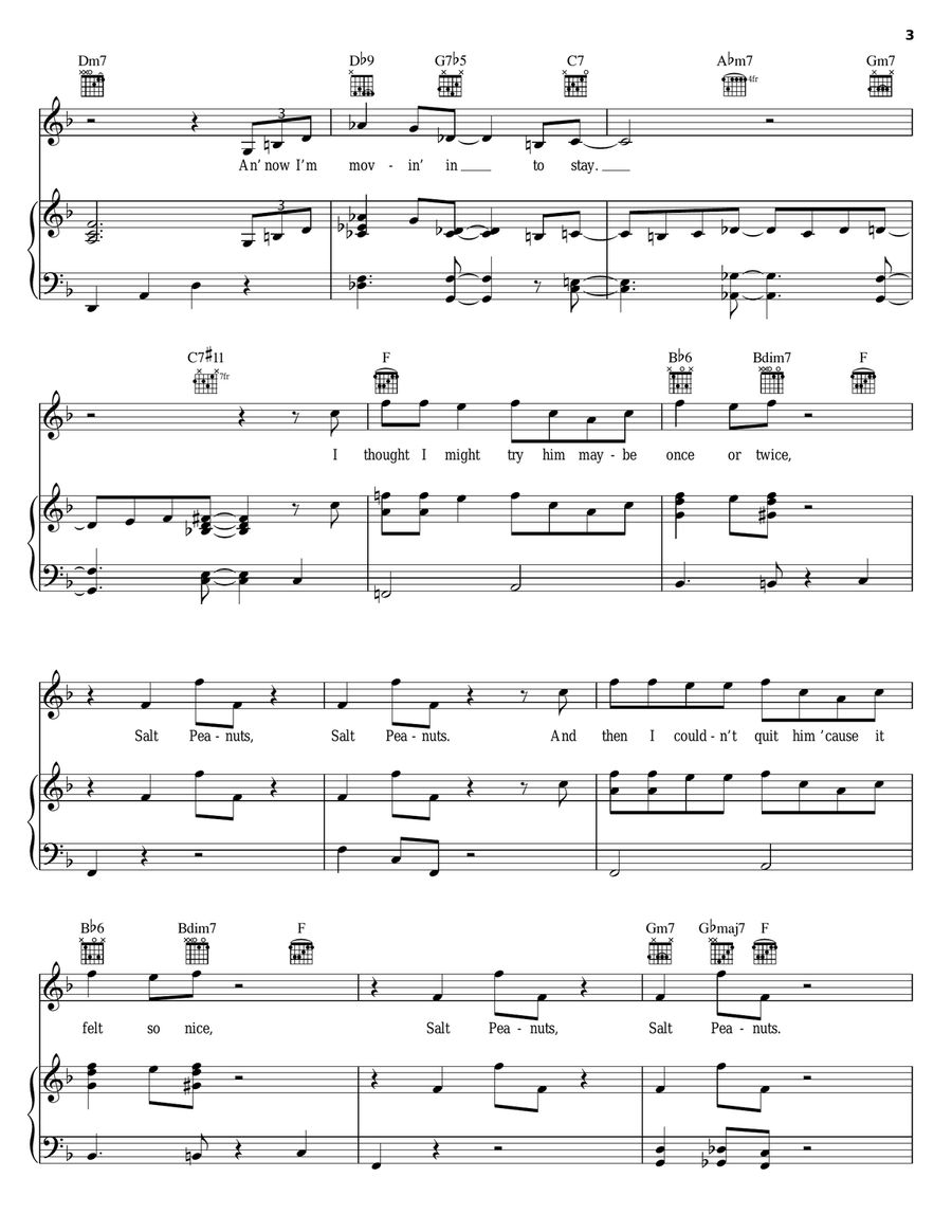 Salt Peanuts Piano, Vocal, Guitar scores gallery preview page 3