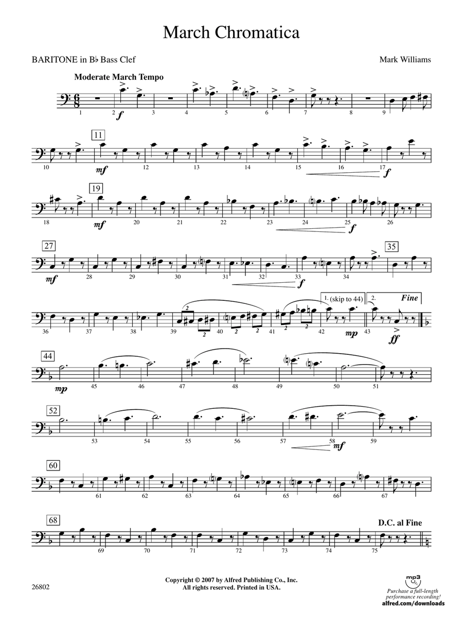March Chromatica: (World Part) B-flat Baritone B.C.