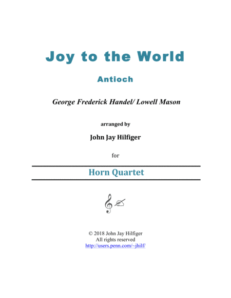 Joy to the World for Horn Quartet image number null