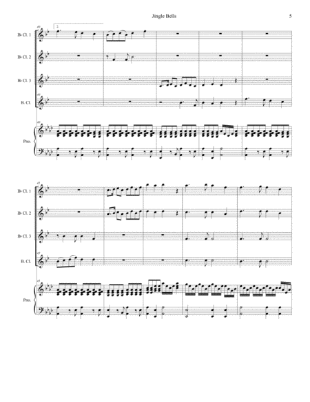 Jingle Bells (with "Deck The Halls") (for Clarinet Choir and Piano) image number null
