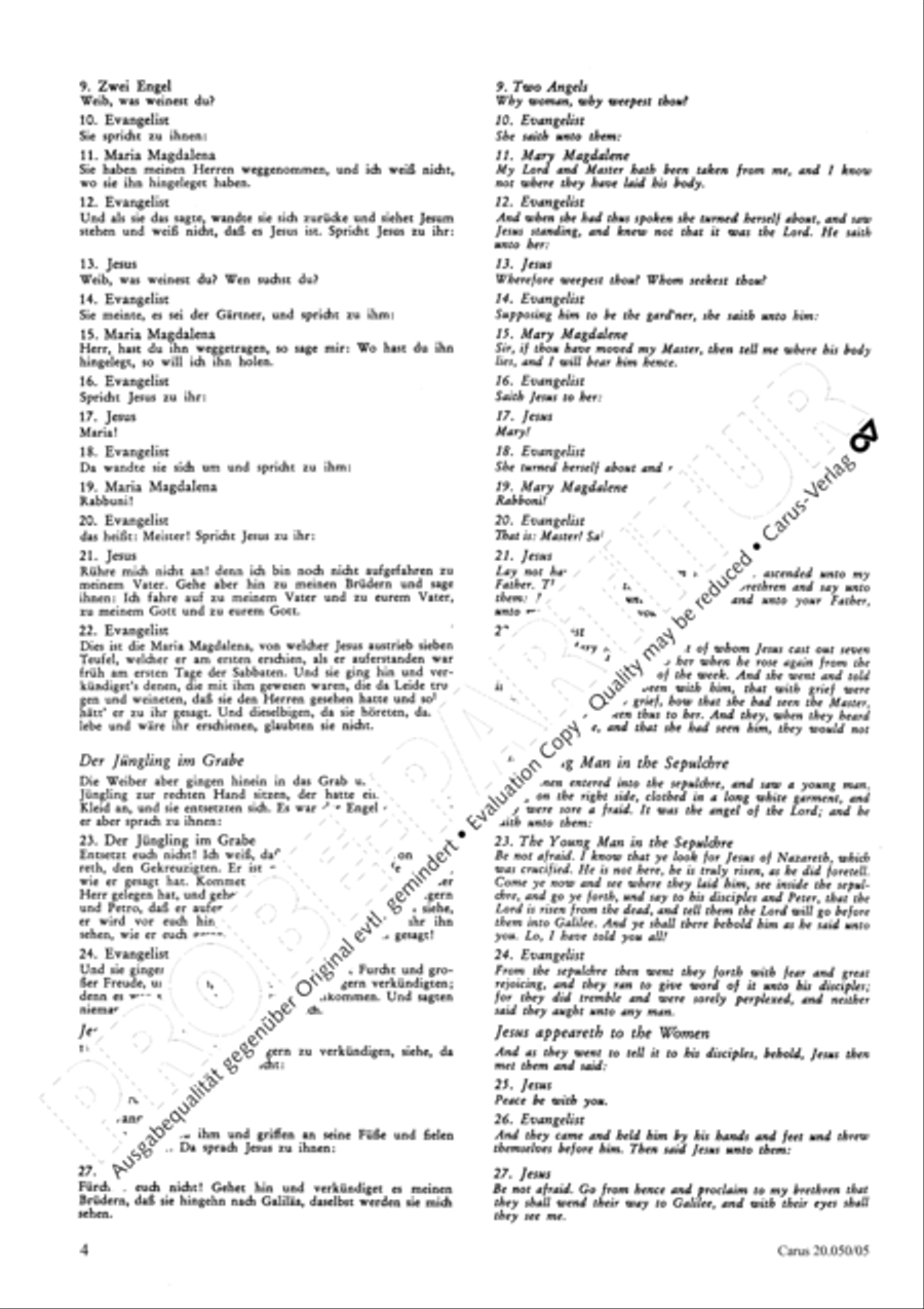 Account of the Resurrection of Jesus Christ (Historia der Auferstehung Jesu Christi) 4-Part scores gallery preview page 5