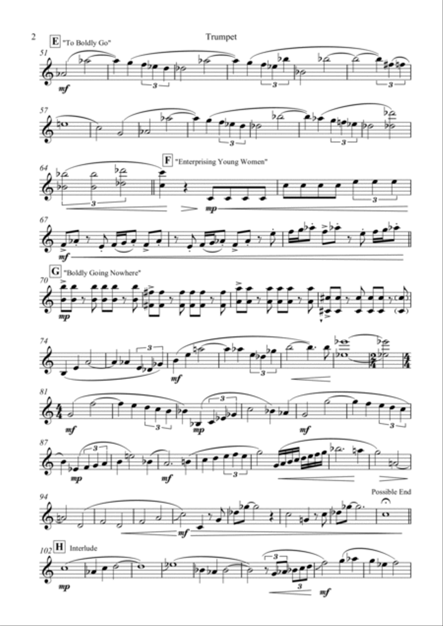 To Boldly Go Trumpet Solo scores gallery preview page 2