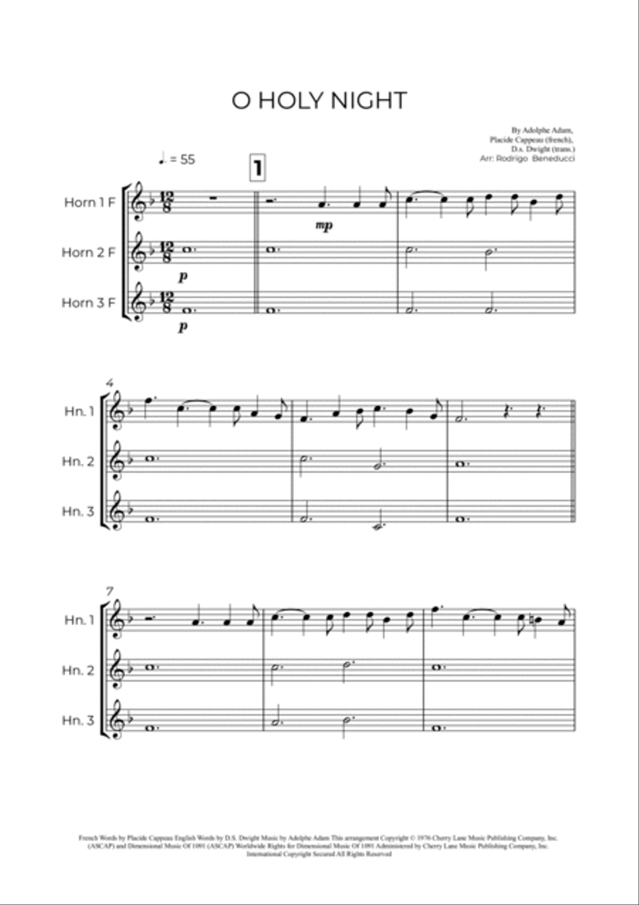 O Holy Night Brass Ensemble scores gallery preview page 2