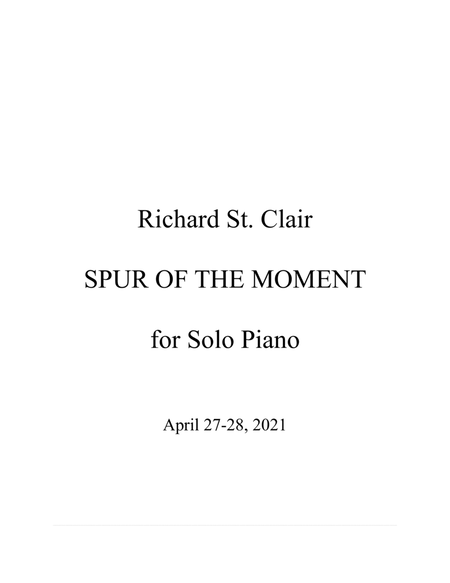 SPUR OF THE MOMENT for Solo Piano image number null