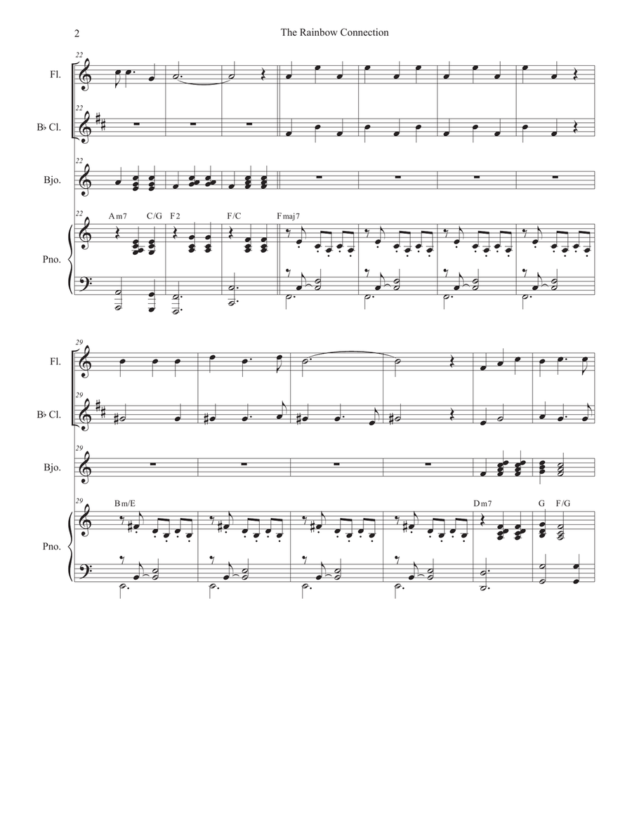 The Rainbow Connection Woodwind Duet scores gallery preview page 2