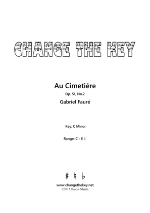 Book cover for Au Cimetiere - C Minor