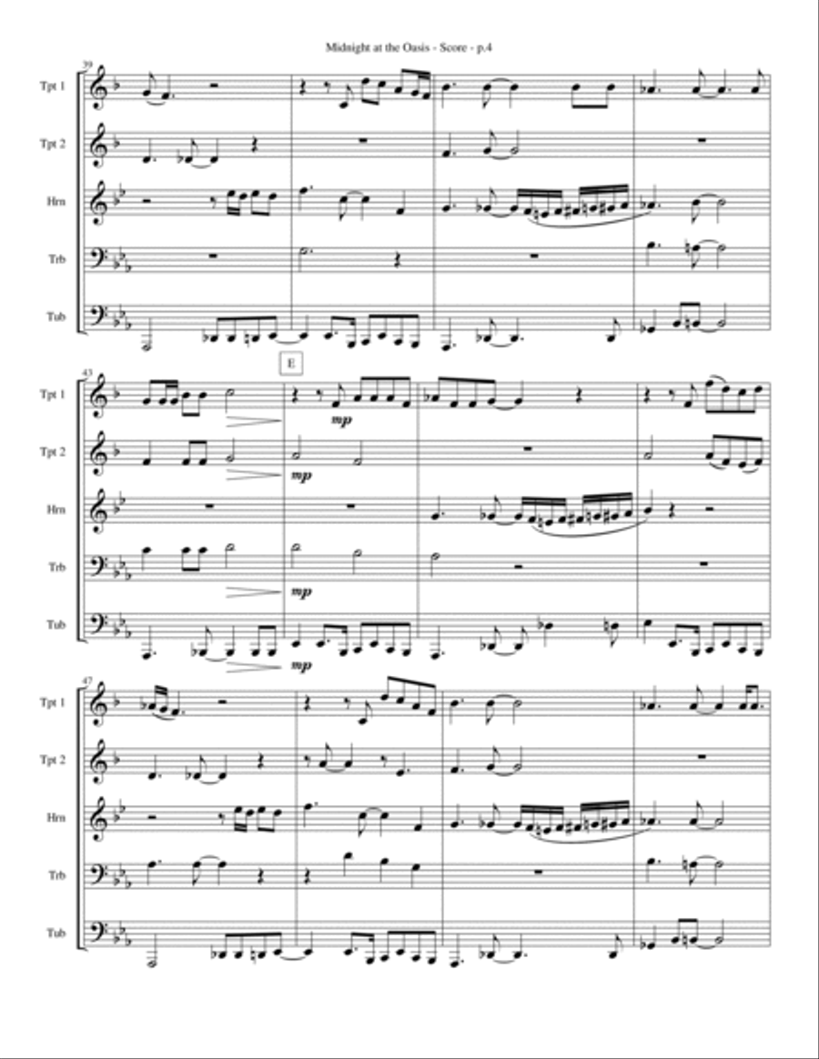 Midnight At The Oasis Brass Ensemble scores gallery preview page 4