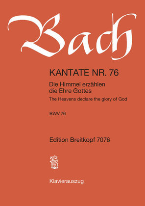 Book cover for Cantata BWV 76 "The Heavens declare the glory of God"