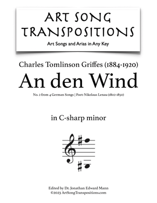 GRIFFES: An den Wind (transposed to C-sharp minor)