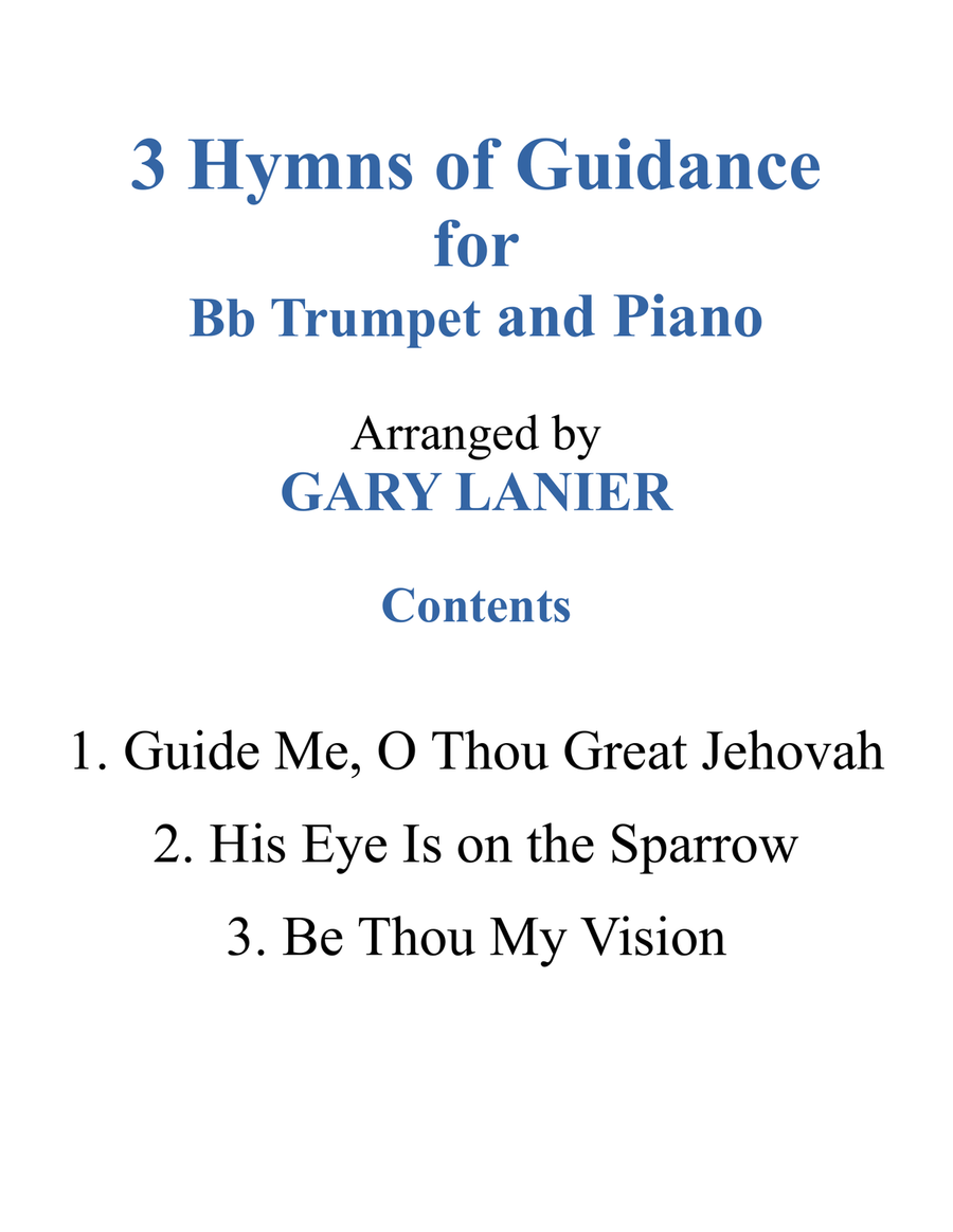 Gary Lanier: 3 HYMNS of GUIDANCE (Duets for Bb Trumpet & Piano) Trumpet Duet scores gallery preview page 2