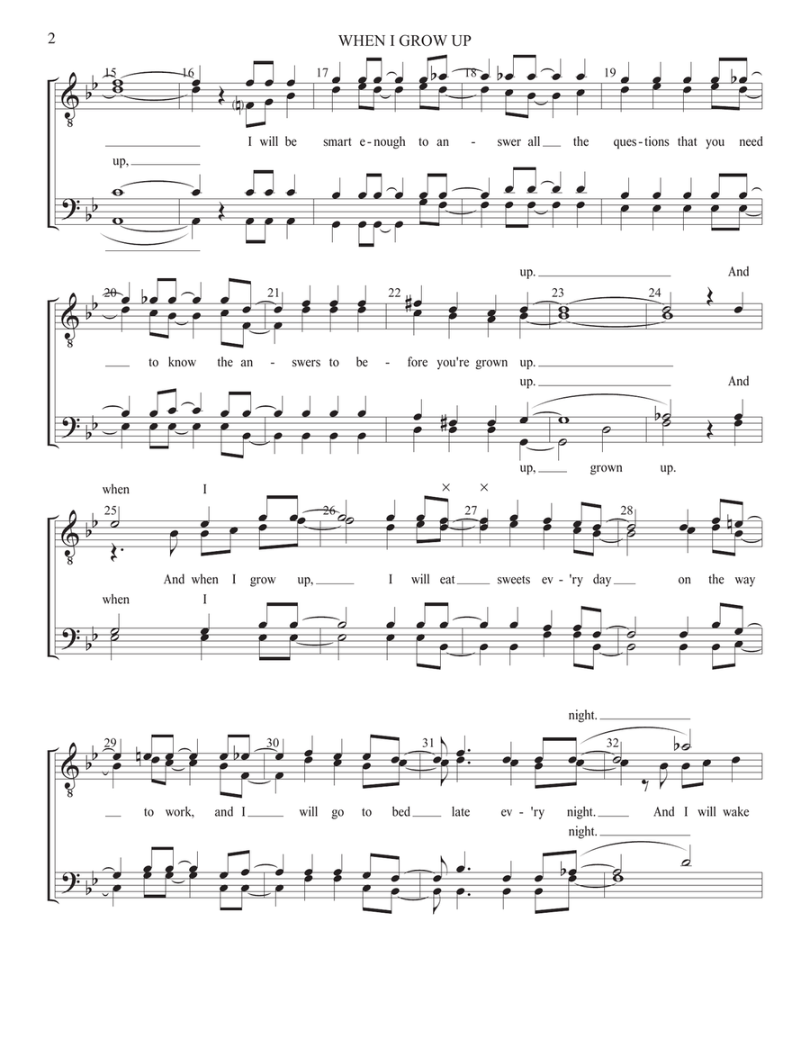 When I Grow Up 4-Part scores gallery preview page 2