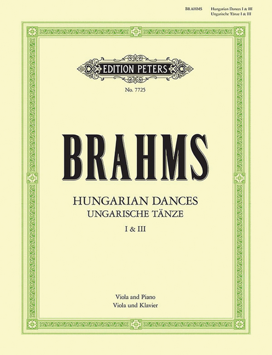 2 Hungarian Dances (Arranged for Viola and Piano) Piano Accompaniment scores gallery preview page 1