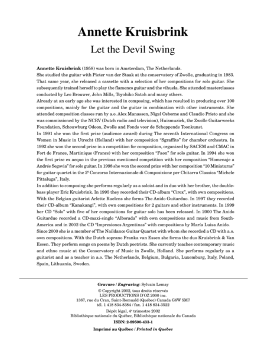 Let the Devil Swing Guitar Ensemble scores gallery preview page 1