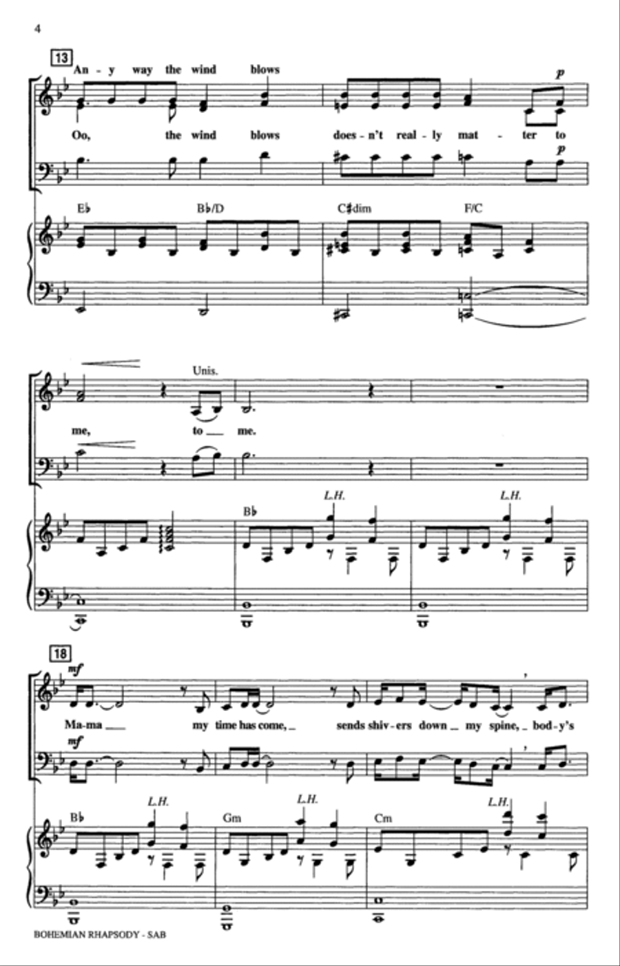 Bohemian Rhapsody (arr. Mark Brymer) 3-Part scores gallery preview page 3