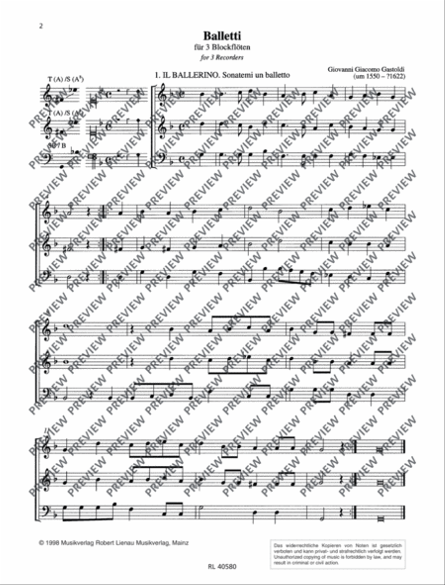 Balletti Balletti Recorder scores gallery preview page 21