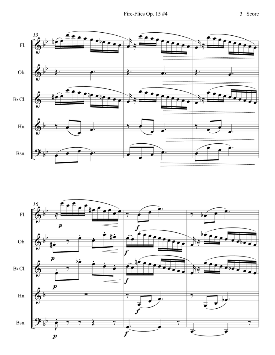 Fire Flies - Amy Beach - set for Woodwind Quintet Woodwind Quintet scores gallery preview page 4
