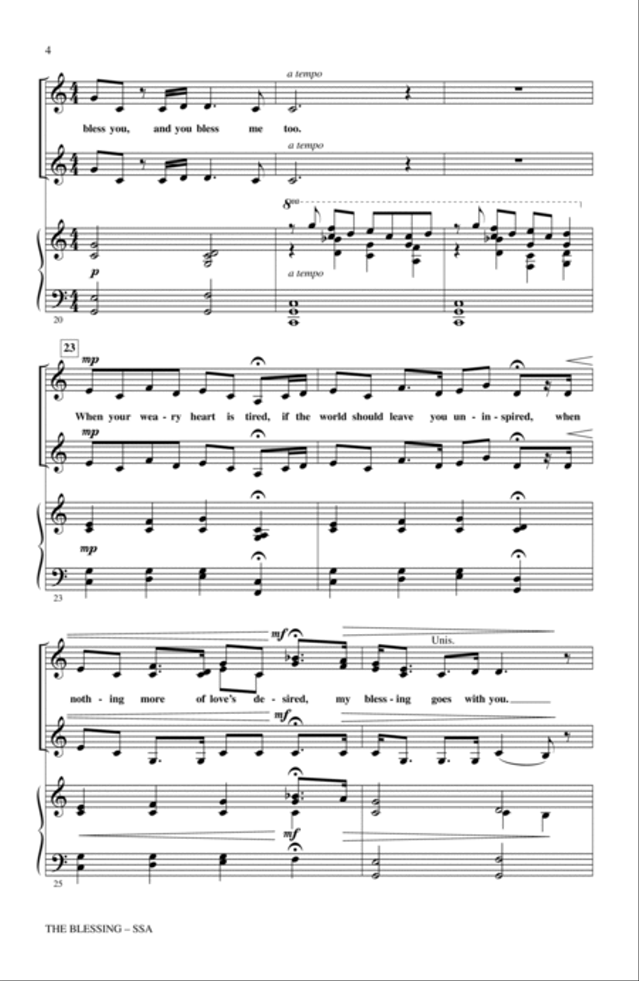 The Blessing (arr. John Purifoy) SSA scores gallery preview page 3