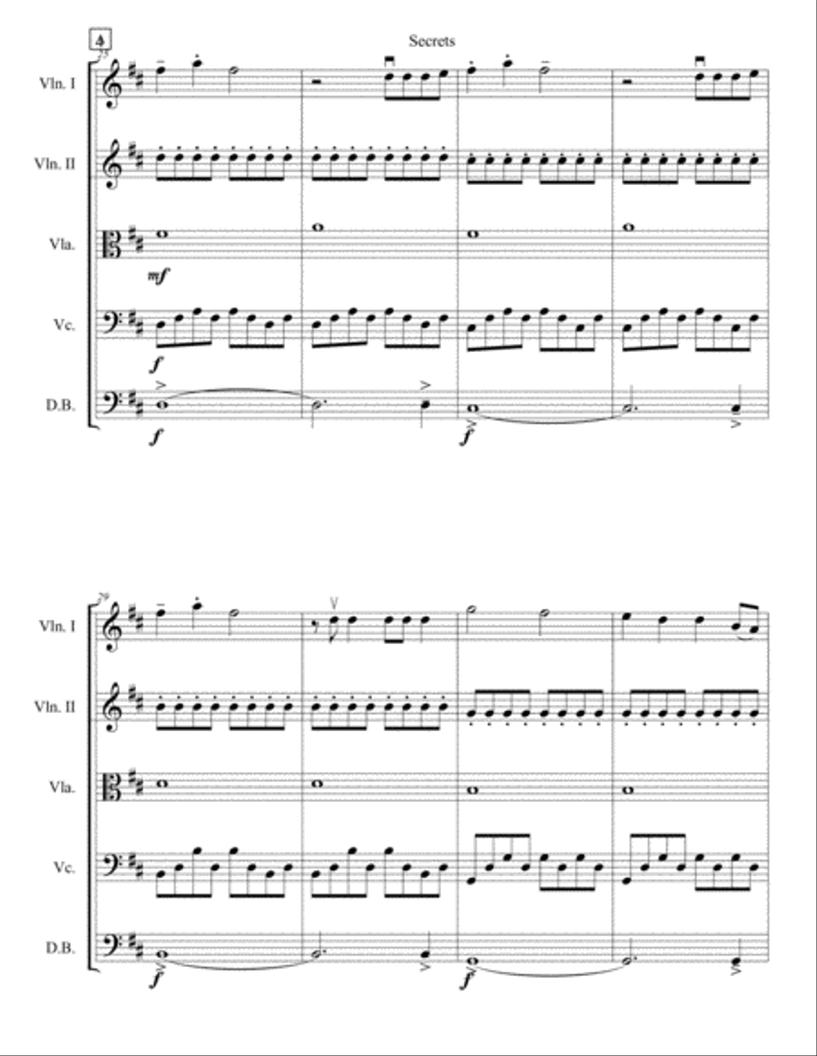 Secrets String Orchestra scores gallery preview page 4