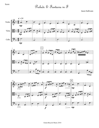 Prelude and Fantasia in F for String Trio