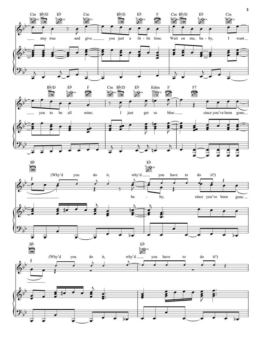 Since You've Been Gone (Sweet, Sweet Baby) Piano, Vocal, Guitar scores gallery preview page 3