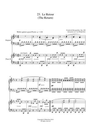 23. Le Retour (The Return) 25 Progressive Studies Opus 100 for 2 pianos Friedrich Burgmüller