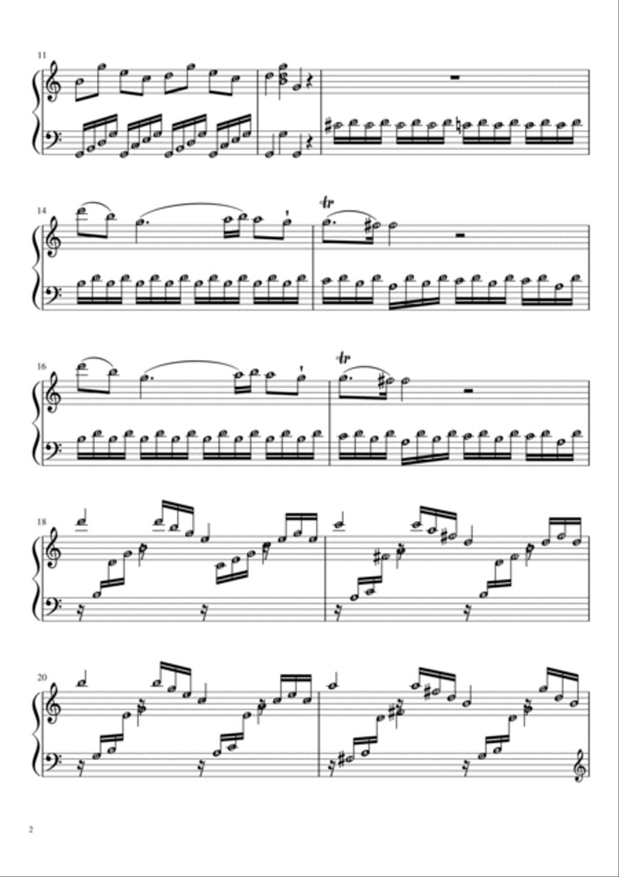 Piano Sonata No. 16 in C major K545 (1st Movt) MOZART | Solo Grade 5 with note names Piano Solo scores gallery preview page 2