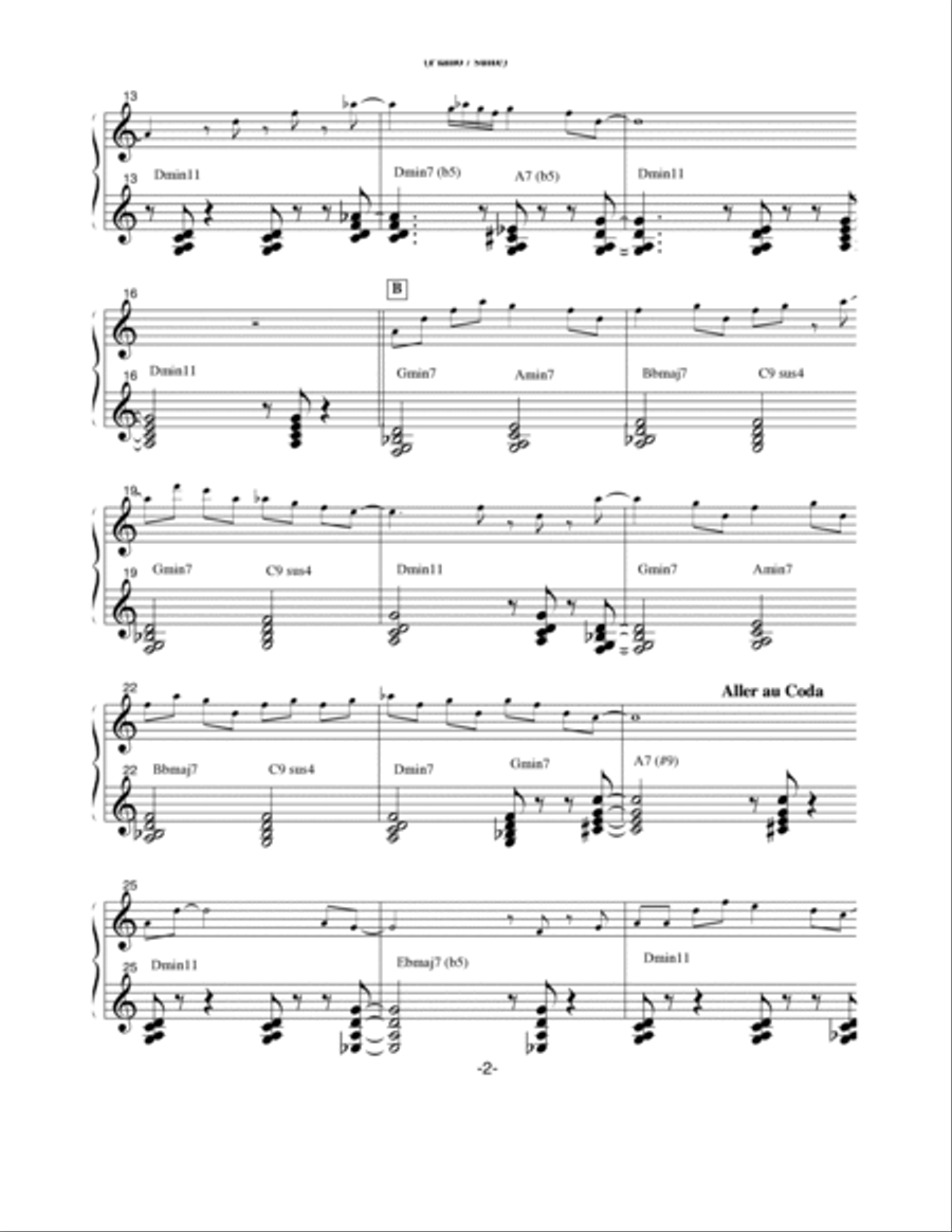 Jazz à Nous / Pour quatuor de Saxophones, guitare, Contrebasse et Batterie - Score Only Jazz Ensemble scores gallery preview page 2