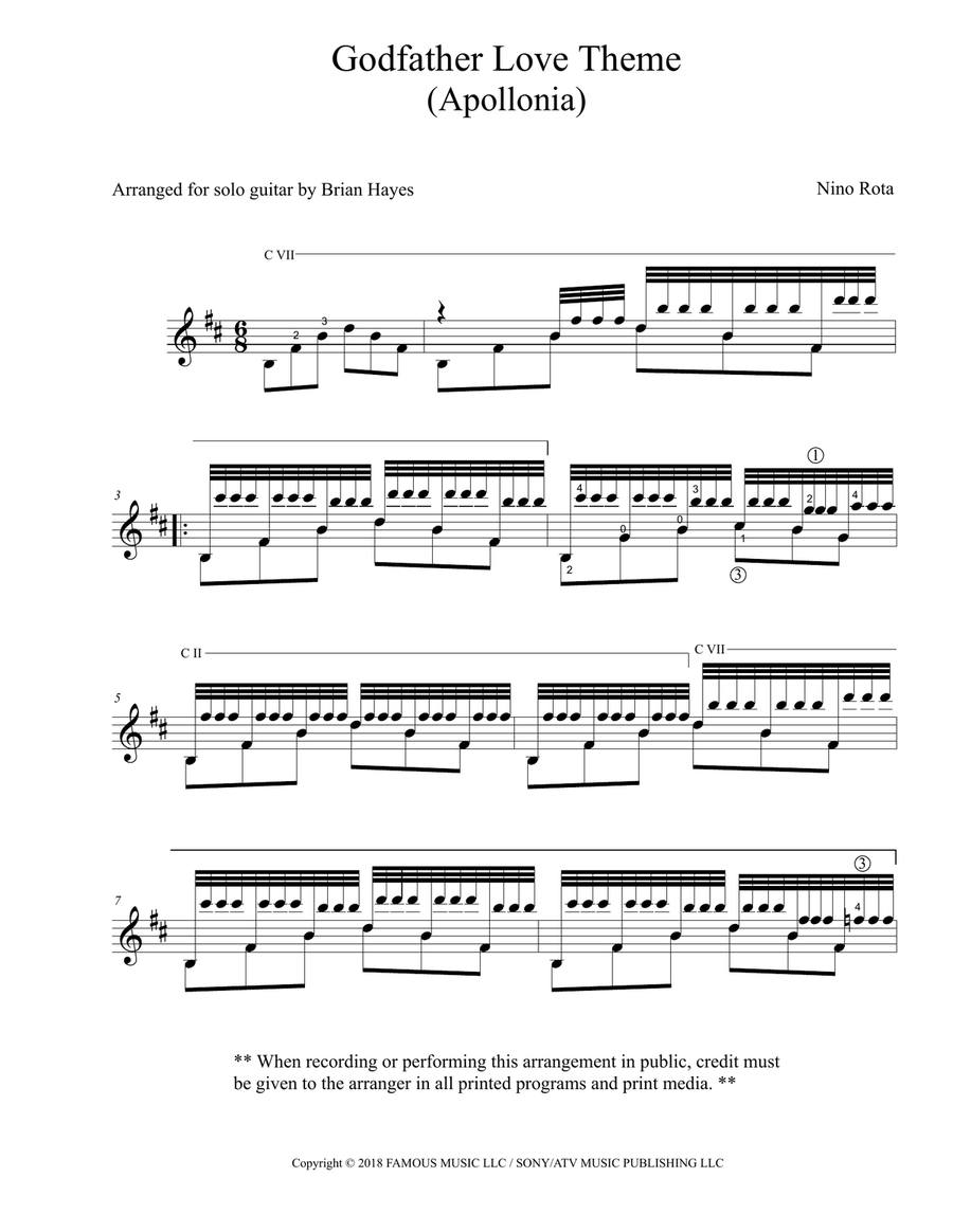 The Godfather (love Theme) Guitar scores gallery preview page 3