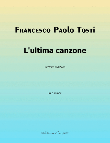 Lultima canzone, by Tosti, in c minor