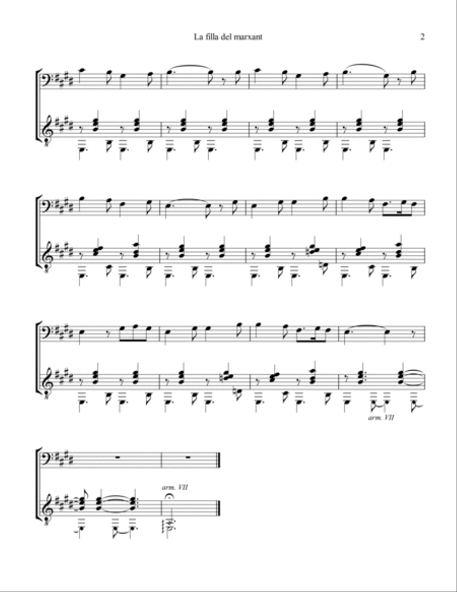 La filla del marxant & El testament d'Amelia for cello and guitar String Duet scores gallery preview page 3