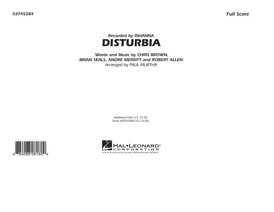 Disturbia - Full Score Marching Band scores gallery preview page 1