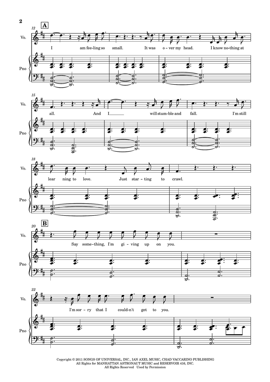 Say Something Piano, Vocal scores gallery preview page 3