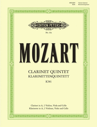 Book cover for Mozart - Clarinet Quintet A K581 Clarinet/Strings