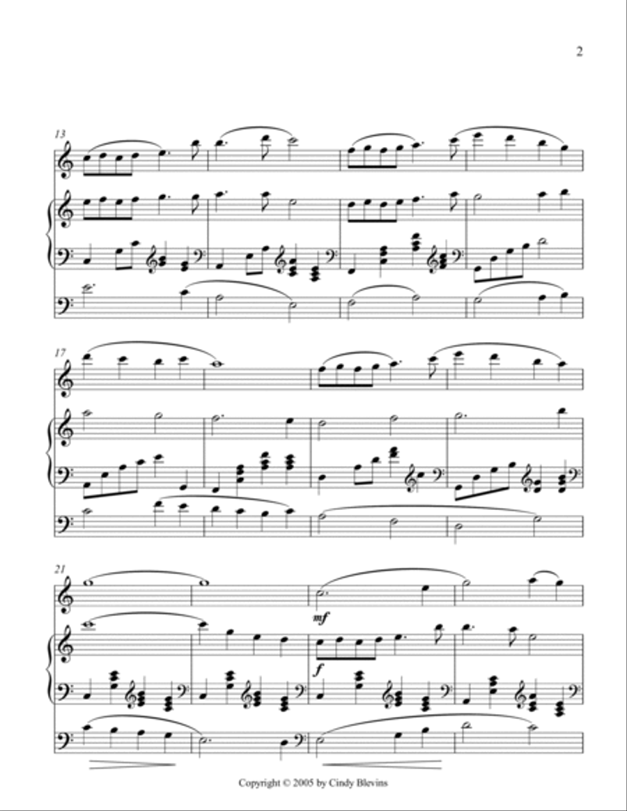 Rainbow, an original piece for Piano, Flute and Cello Flute scores gallery preview page 3