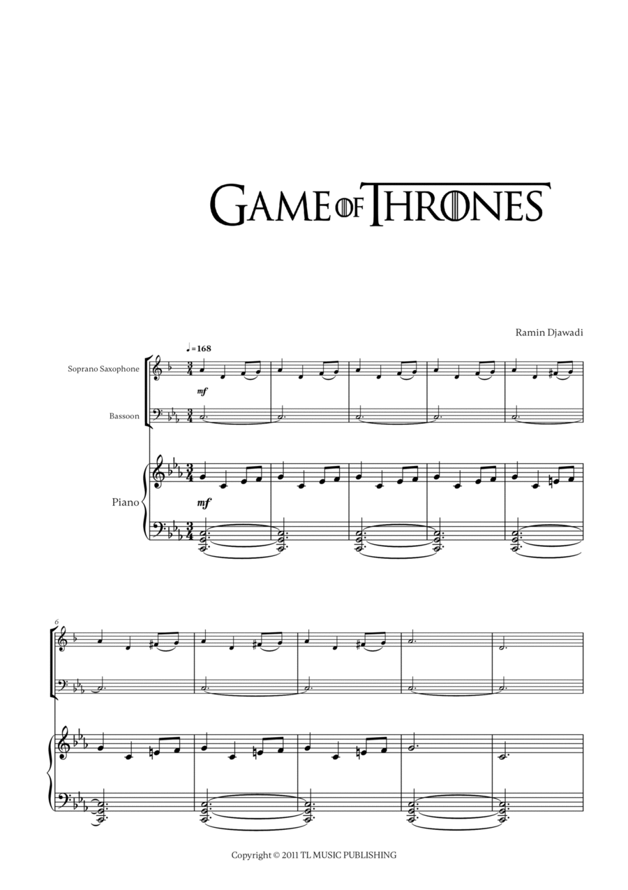 Game Of Thrones Woodwind Duet scores gallery preview page 1