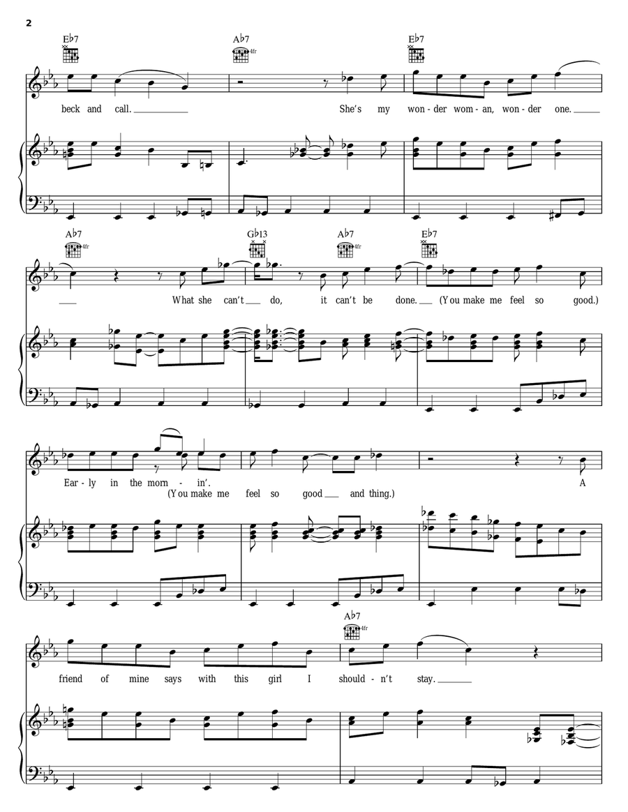 Wonder Woman Piano, Vocal, Guitar scores gallery preview page 2