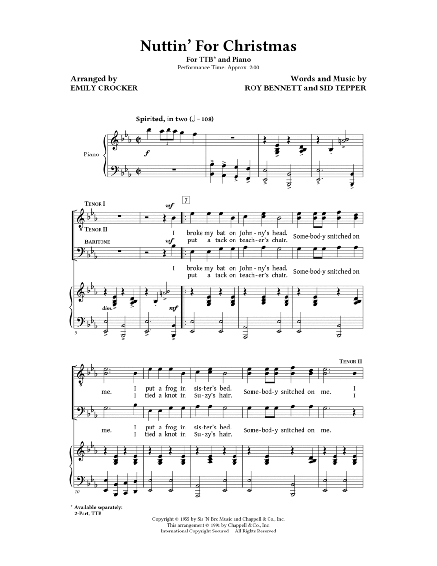 Nuttin' For Christmas TB scores gallery preview page 1