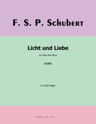 Book cover for Licht und Liebe, by Schubert, in G flat Major
