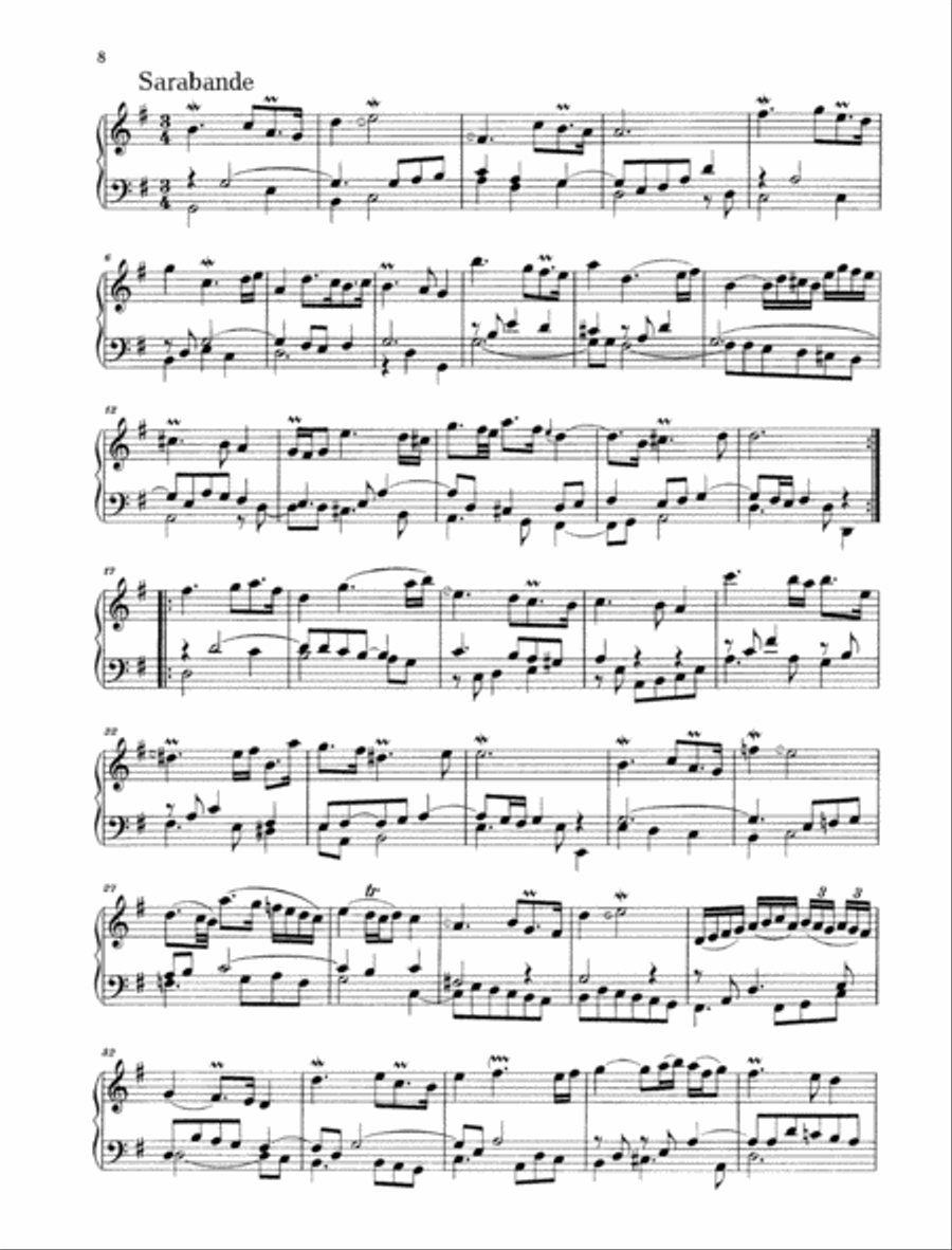 French Suite No. 5 G major, BWV 816 Piano Solo scores gallery preview page 5