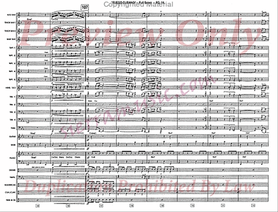Fuego Cubano (Cuban Fire) Jazz Ensemble scores gallery preview page 15
