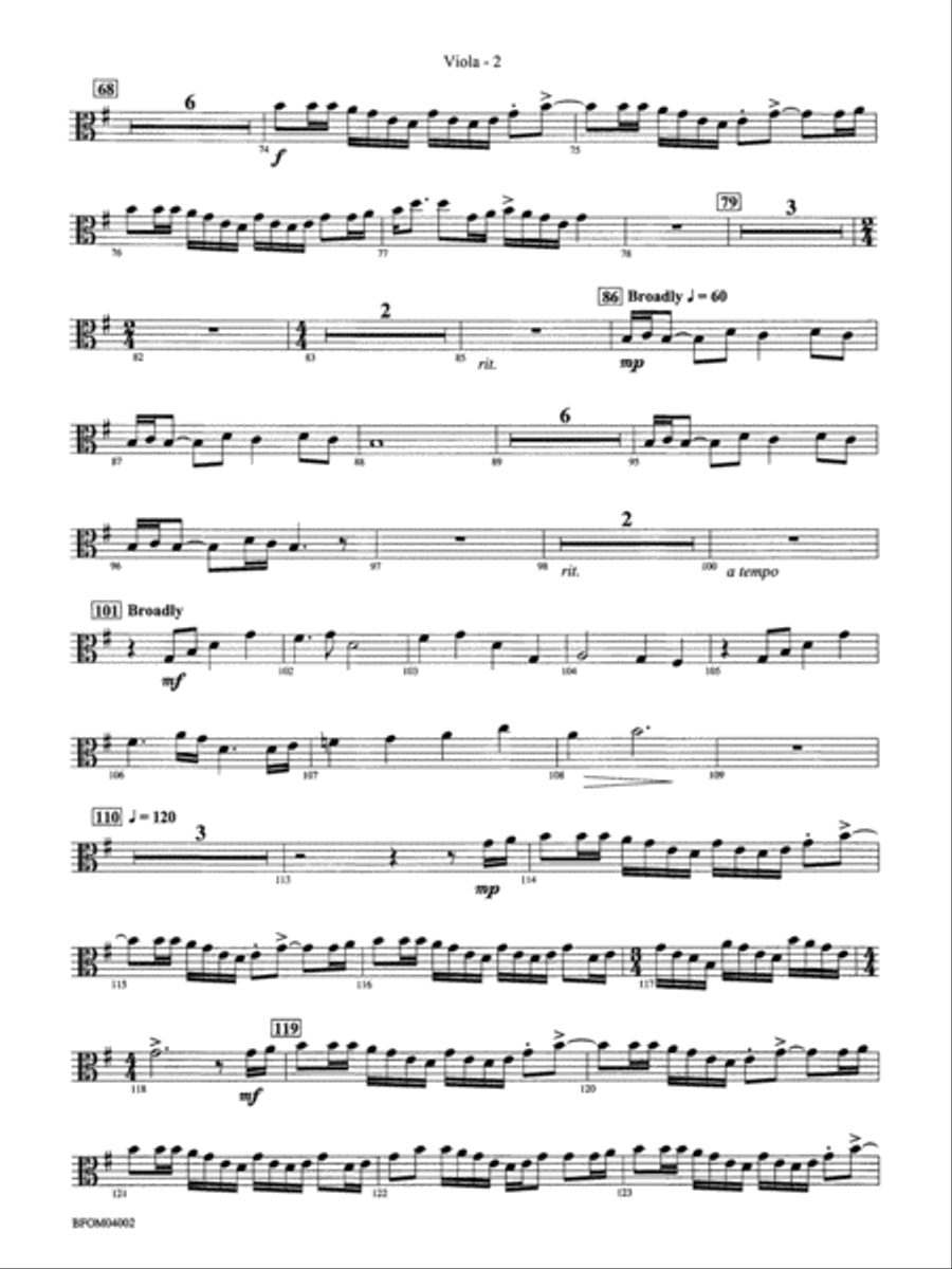 Prairiesong: Viola Prairiesong: Viola Full Orchestra scores gallery preview page 2