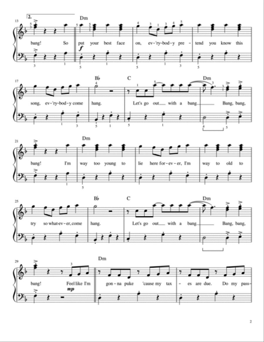 Bang! Easy Piano scores gallery preview page 2