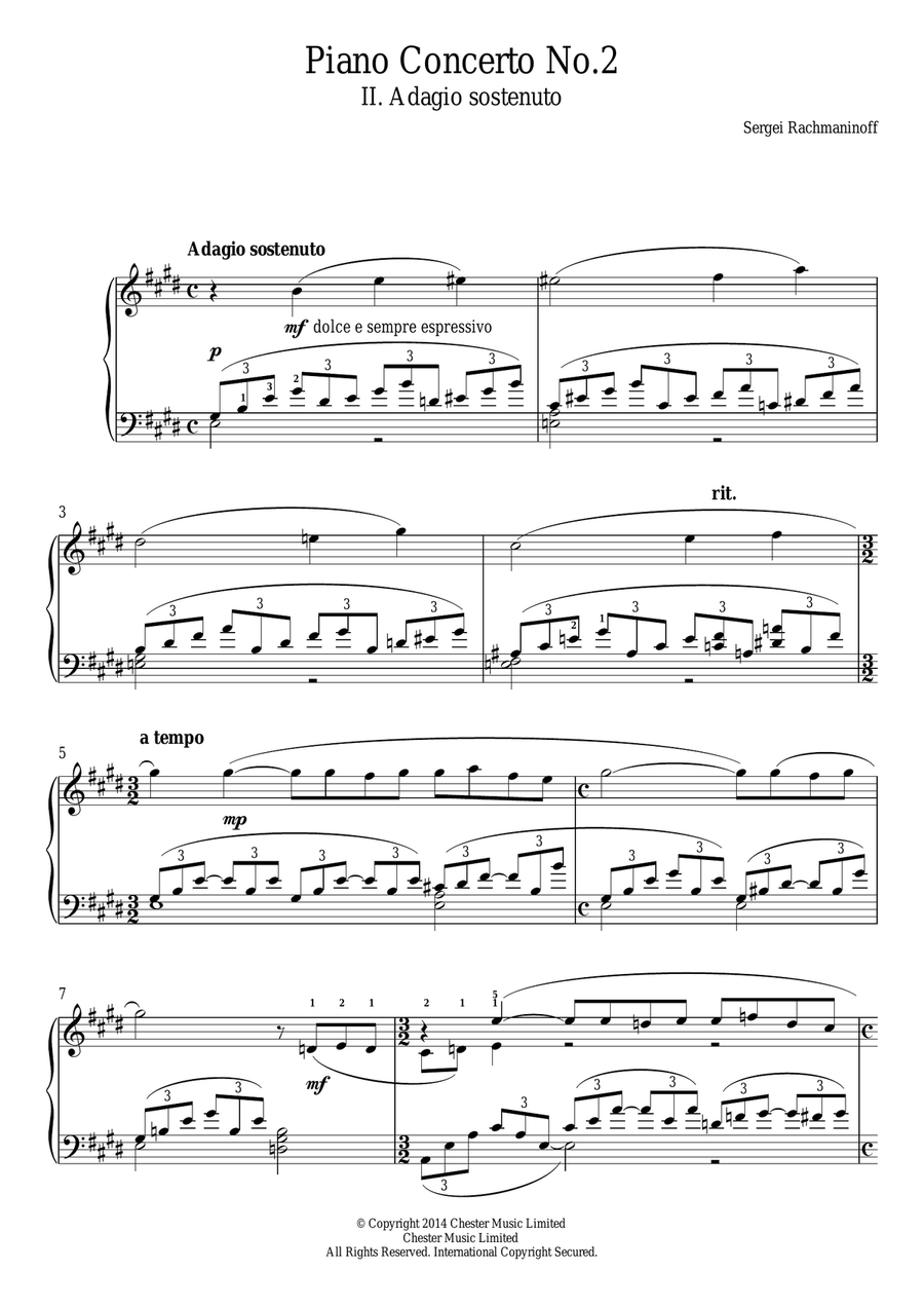 Book cover for Piano Concerto No.2 - 2nd Movement