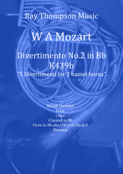 Mozart: Divertimento No.2 from “Five Divertimenti for 3 basset horns” K439b - wind quintet image number null