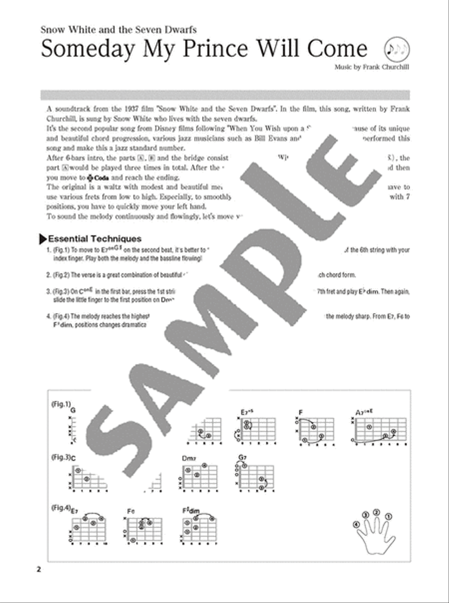 Disney Songs for Solo Guitar Vol.1/English version Guitar Solo scores gallery preview page 3