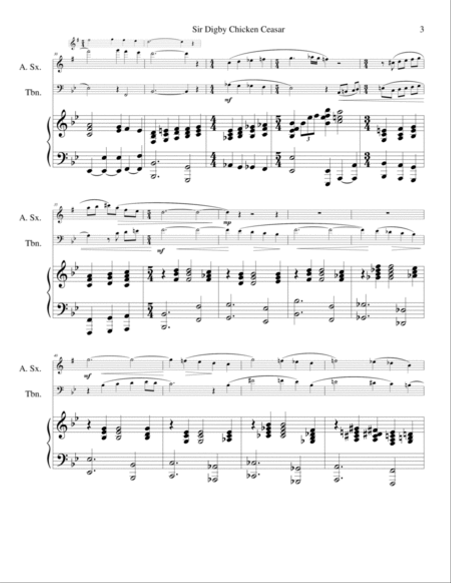 Sir Digby Chicken Caesar: some kind of waltz Small Ensemble scores gallery preview page 3
