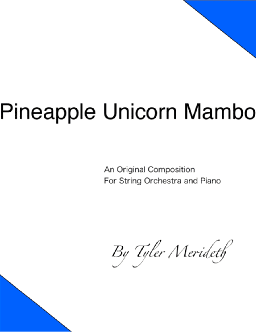 Pineapple Unicorn Mambo (String Orchestra and Piano) Chamber Orchestra scores gallery preview page 1