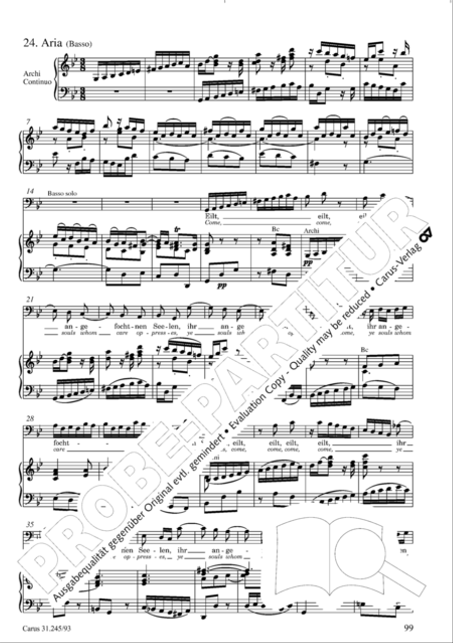 St. John Passion (Johannes-Passion) 4-Part scores gallery preview page 100