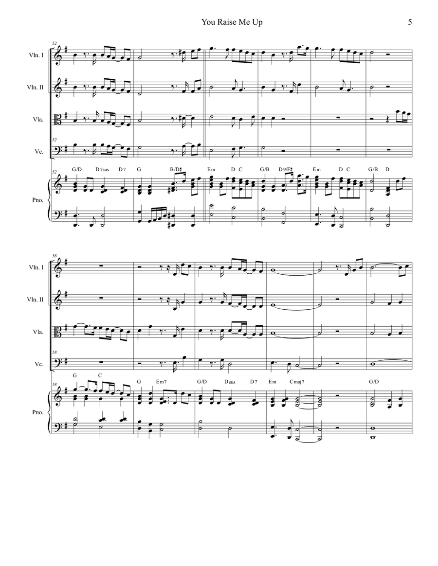 You Raise Me Up You Raise Me Up String Quartet scores gallery preview page 5